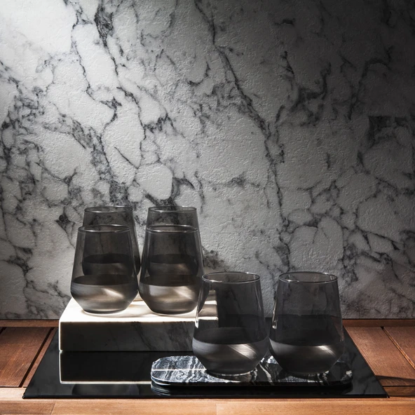 Matte 6'lı Bardak - Füme - 420 ml - 2