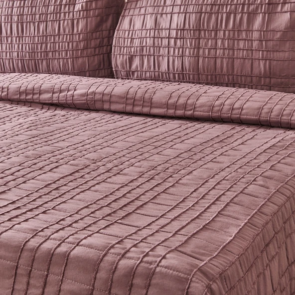Soft Elit Çift Kişilik Yatak Örtüsü Seti - Mürdüm - 200x230 cm - 2
