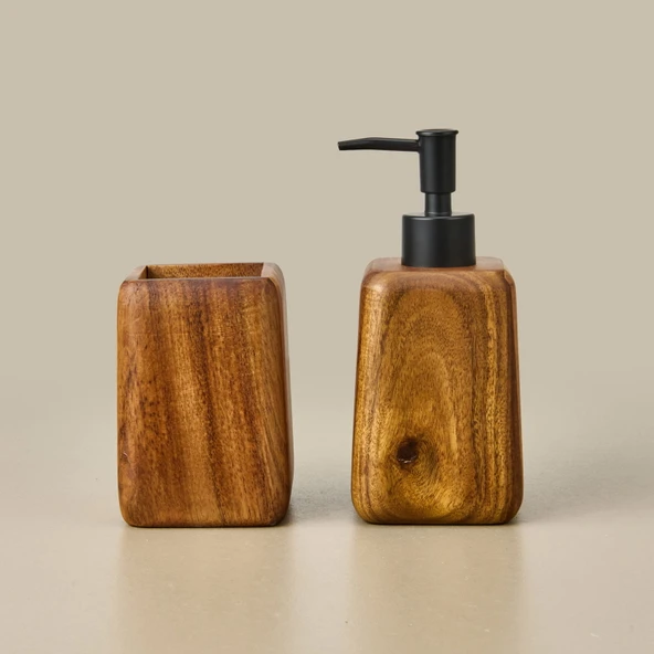 Bath Jardim 2'li Banyo Sıvı Sabunluk Seti - Kahverengi - 2