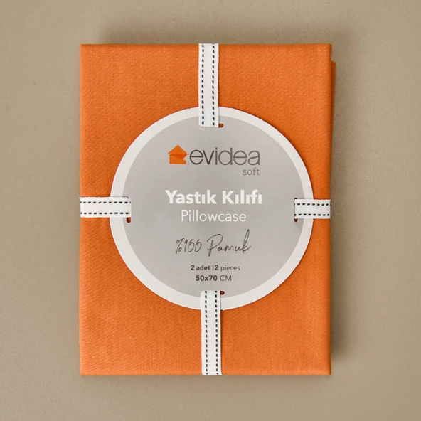 Soft 2'li Yastık Kılıfı - Turuncu - 50x70 cm - 3