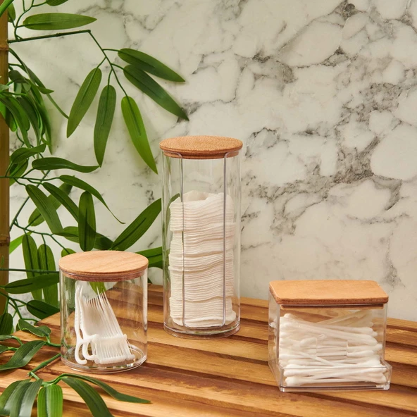 Up Ahşap Kapaklı 3'lü Organizer Seti