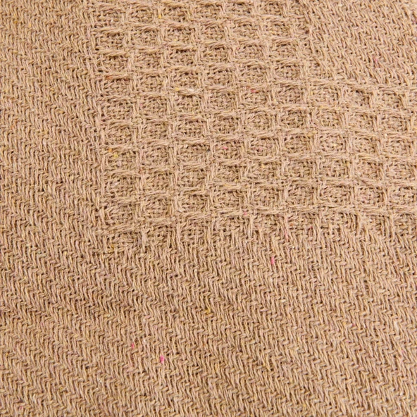 Yün Waffle Çift Kişilik Yatak Örtüsü - Bej - 200x220 cm - 2