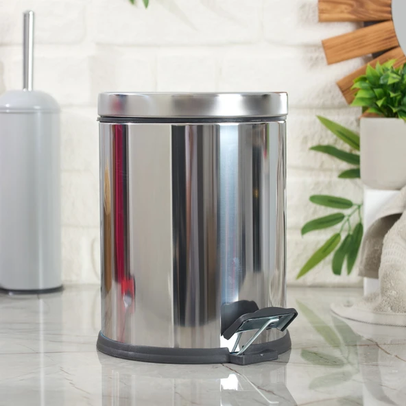 Bath Soft Close Çöp Kovası - Gri - 5 lt