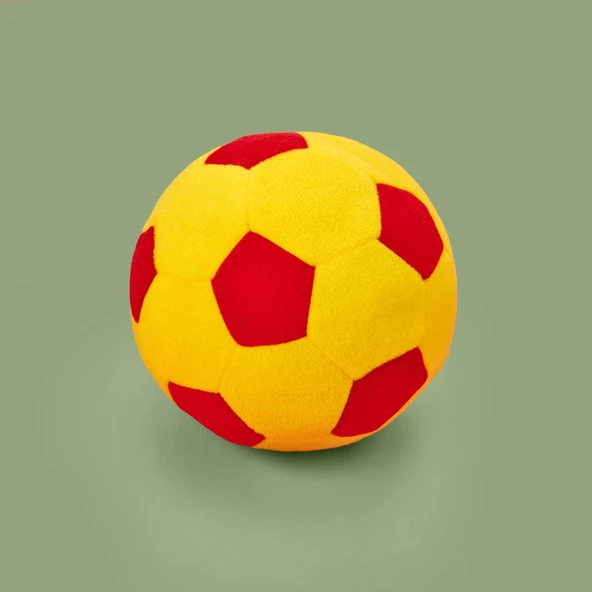 Soft Futbol Topu Figürlü Yastık - Sarı / Kırmızı - 30x30 cm ürün görseli 1