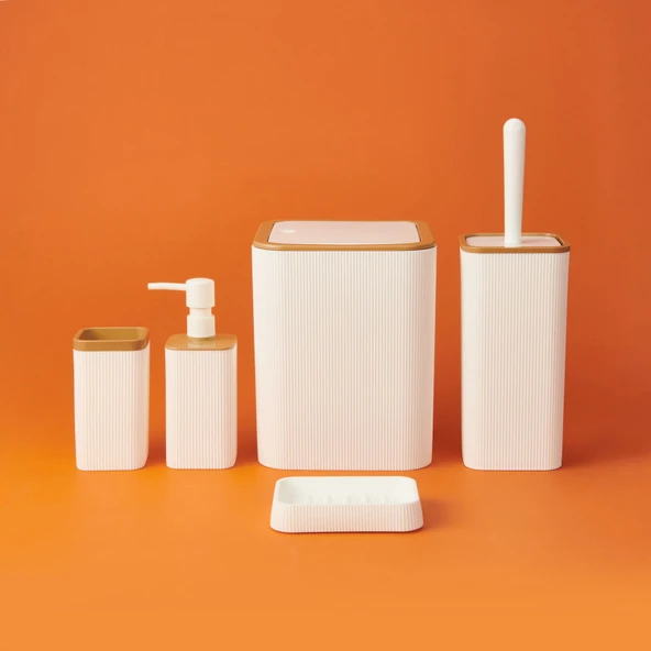 Bath Mina Due 5'li Banyo Seti - Beyaz - 2