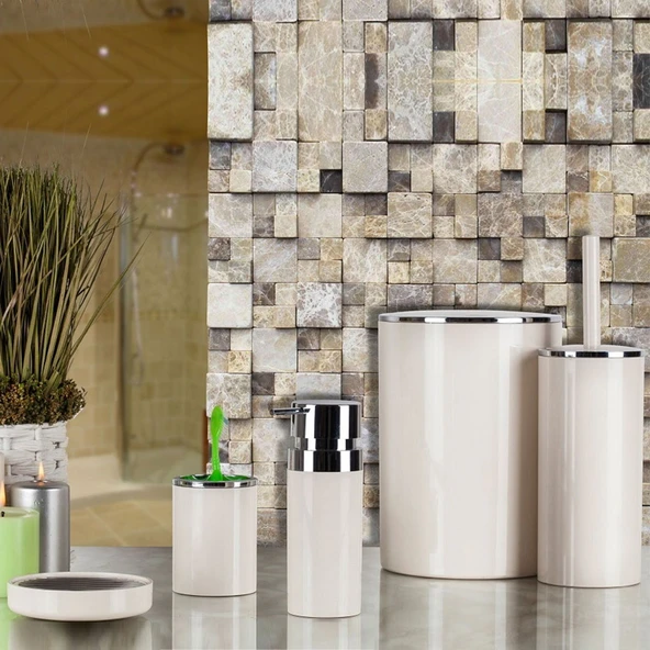 Lenox 5'li Banyo Aksesuar Seti - Bej