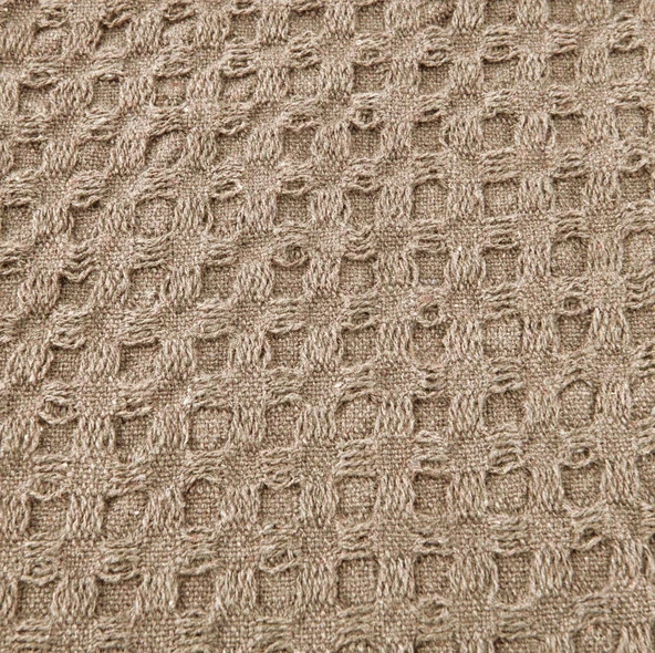 Yün Waffle Çift Kişilik Yatak Örtüsü - Bej - 200x220 cm - 3