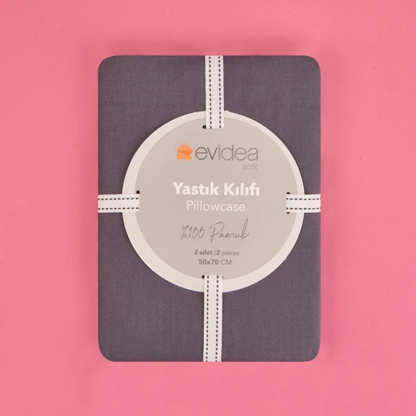 Soft Oxford 2'li Yastık Kılıfı - Antrasit - 50x70 cm - 3