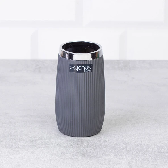 Home Çizgili Yuvarlak Diş Fırçalık Macunluk - Asorti