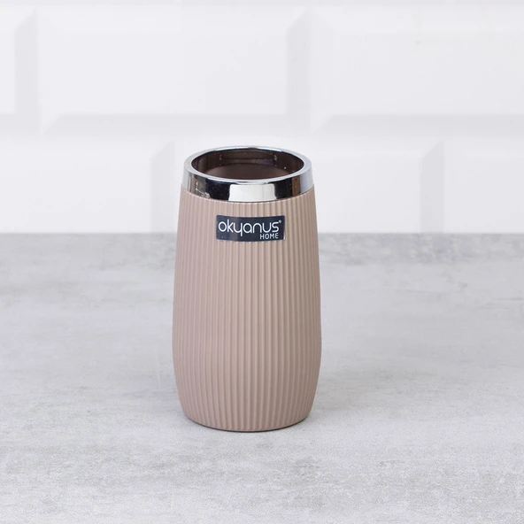 Home Çizgili Yuvarlak Diş Fırçalık Macunluk - Asorti - 2