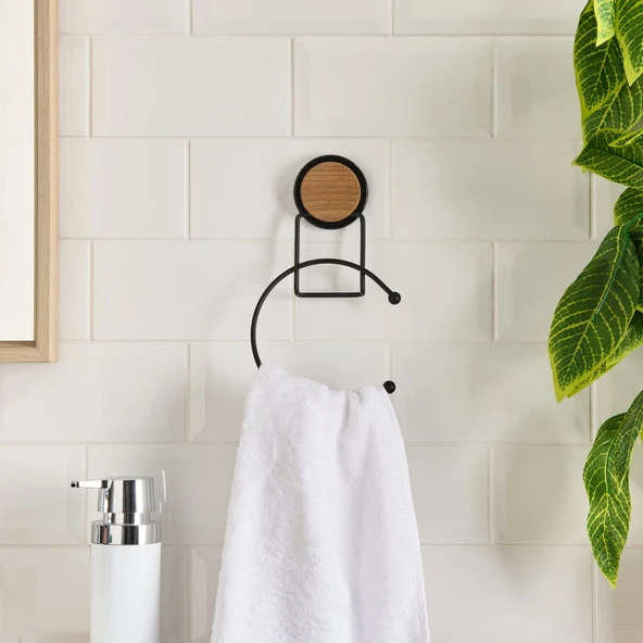 Yuvarlak Havluluk - Siyah - 25,5 cm