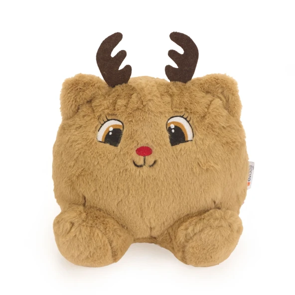 Soft Sevimli Geyik Figürlü Yastık - Kahverengi - 28x26 cm - 2