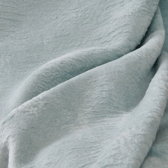Soft Çift Taraflı Pamuklu Tv Battaniyesi - Mint / Beyaz - 130x170 cm - 2