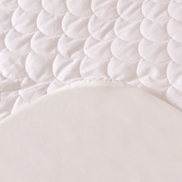 Soft Dalga Kapitoneli Fitted Çift Kişilik Alez - Beyaz - 160x200 cm - 3
