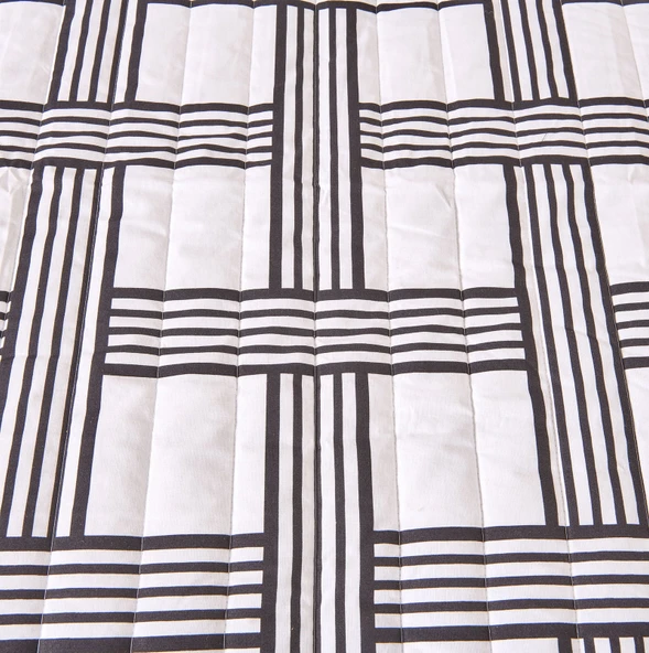 Soft Kareli Tek Kişilik Yatak Örtüsü - Beyaz - 160x230 cm - 2