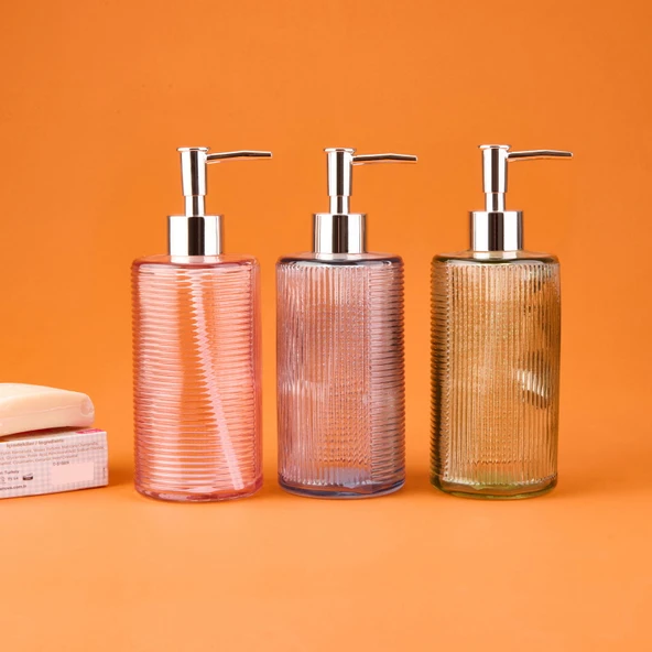 Star MNB03675 Cam Sıvı Sabunluk - Asorti - 20 cm - 3