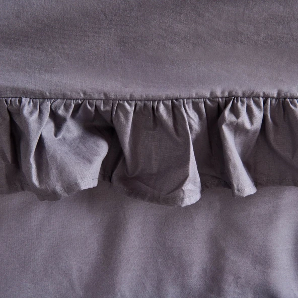 Soft Fırfırlı Çift Kişilik Nevresim Takımı - Antrasit - 3