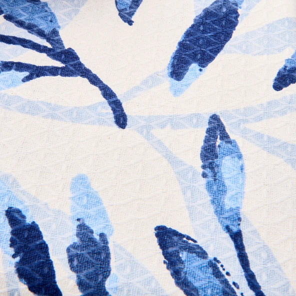 Soft Palmatum Çift Kişilik Pike - Beyaz / Mavi - 200x220 cm - 2
