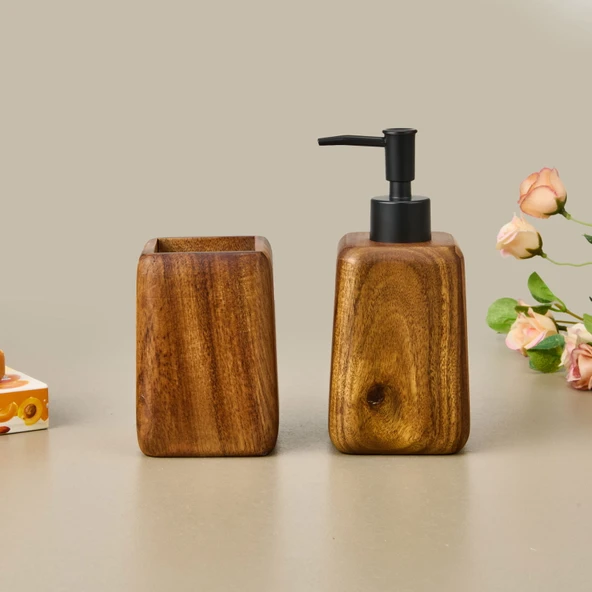 Bath Jardim 2'li Banyo Sıvı Sabunluk Seti - Kahverengi