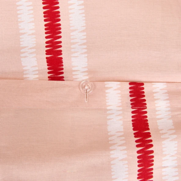 Soft Strisce Çift Kişilik Nevresim Takımı - Taş / Kiremit - 3