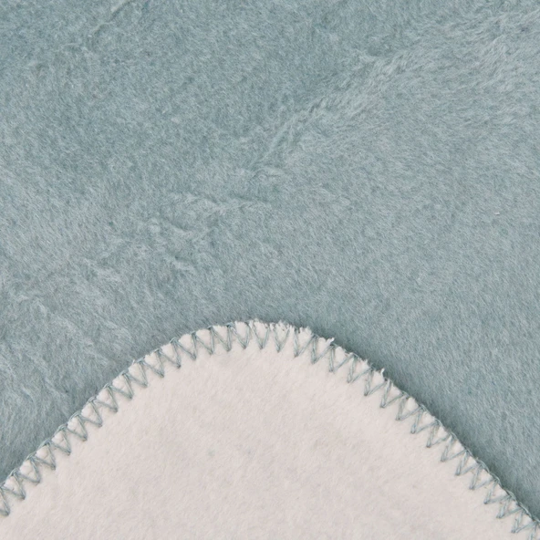 Soft Çift Taraflı Pamuklu Tv Battaniyesi - Mint / Beyaz - 130x170 cm - 3