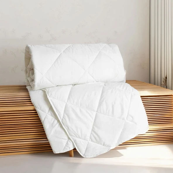 Tek Kişilik Microfiber Yorgan - Beyaz - 155x215 cm - 2