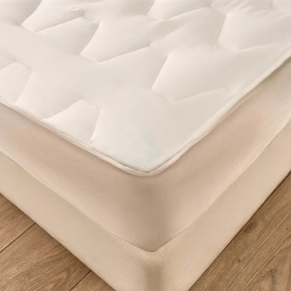 Soft Fitted Kapitoneli Tek Kişilik Uyku Pedi - Beyaz - 100x200 cm - 2