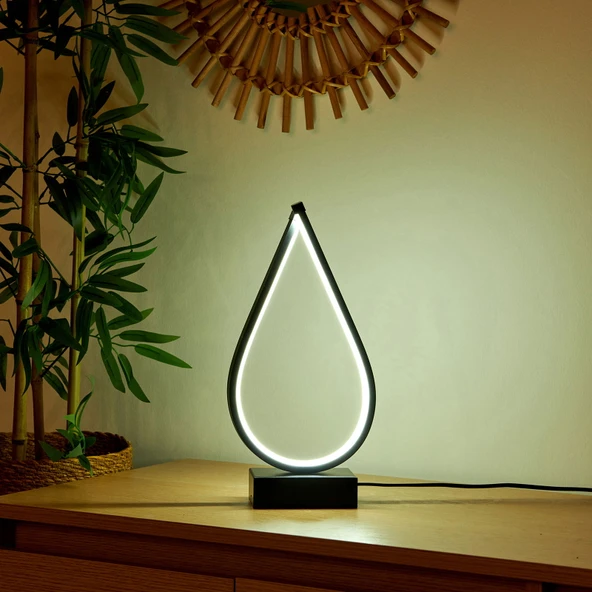 Light Damla Led Abajur - Siyah - 2