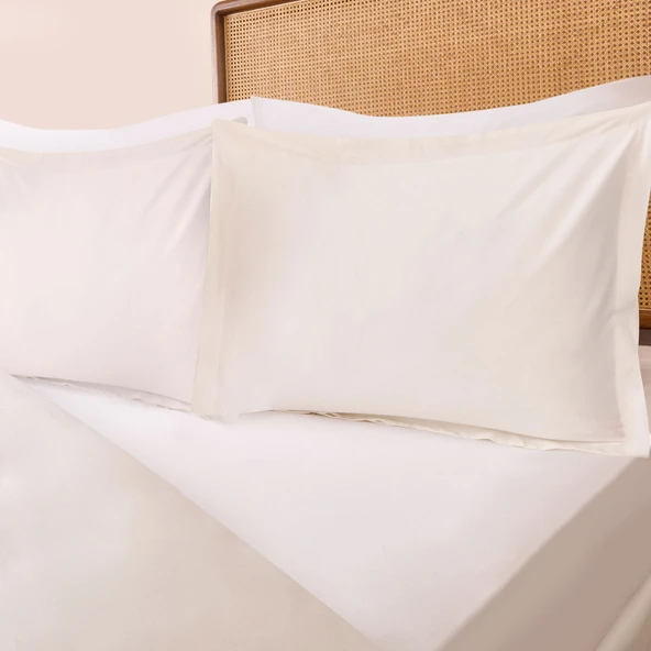 Soft Oxford Yastıklı Çift Kişilik Nevresim Takımı - Beyaz - 2