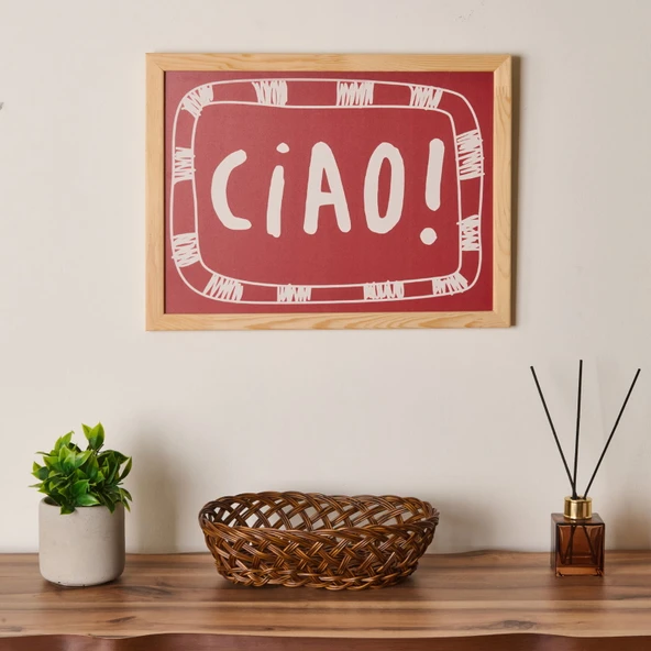 Deco Ciao Duvar Panosu - Kırmızı - 30x40 cm - 1
