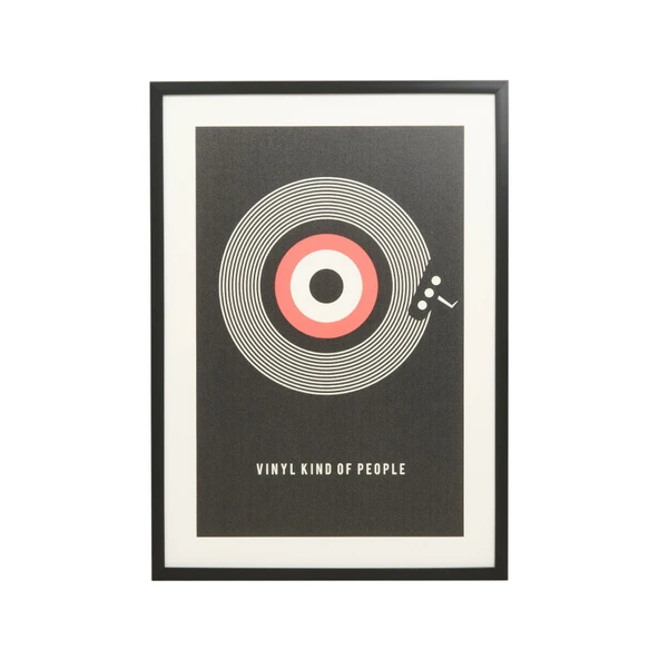 Deco Vinyl Kind Of People Tablo - Siyah / Kırmızı - 50x70 cm - 2
