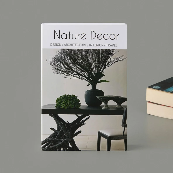 Deco Nature Decor Dekoratif Kutu - Beyaz / Siyah - 27 cm