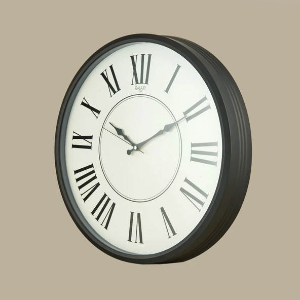 Exclusive Duvar Saati - Siyah / Beyaz - 50 cm - 2