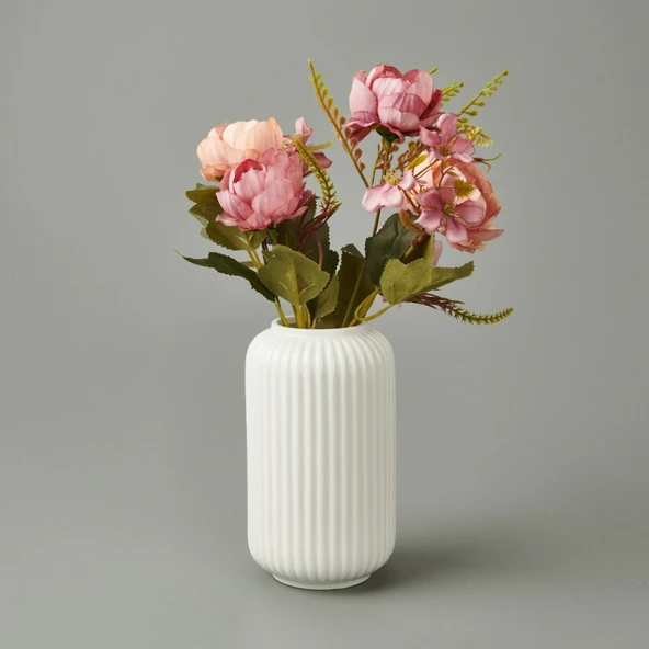 Rosa Vazo - Beyaz - 16x9 cm - 3