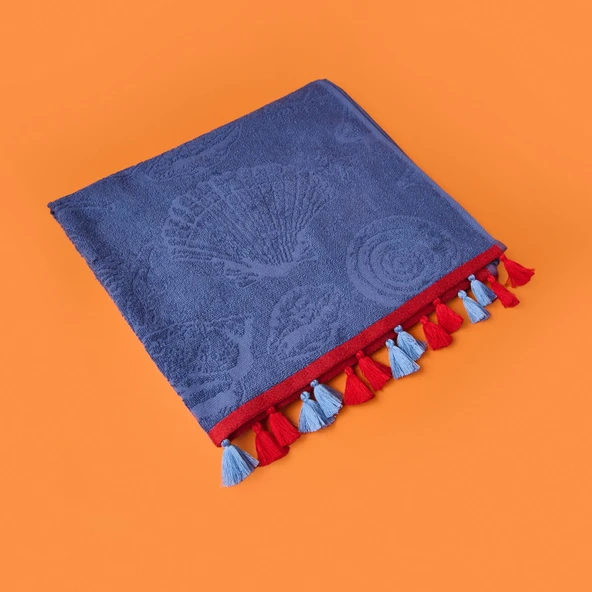 Soft Seashell Plaj Havlusu - Lacivert - 70x140 cm - 3