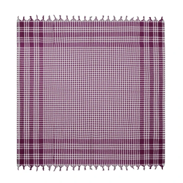 Soft Ekoseli Piknik Örtüsü - Bordo - 165x165 cm