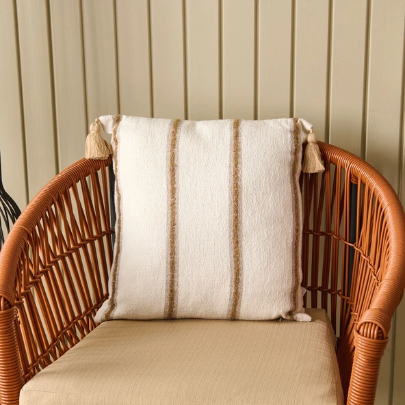 Soft Palm Breeze Adis Kırlent - Ekru - 45x45 cm ürün görseli