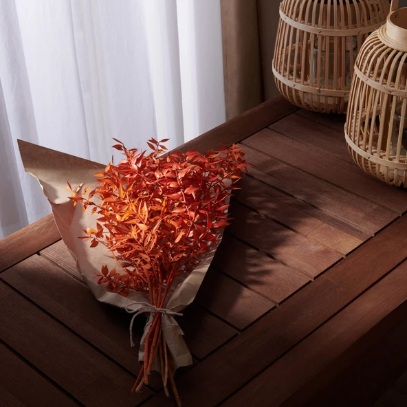 Deco Ruscus Yapay Çiçek - Turuncu - 50x20 cm