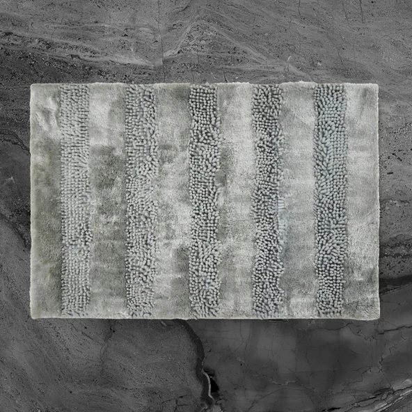 Soft Line 2'li Banyo Paspası - Gri - 60x90 cm + 45x60 cm - 3