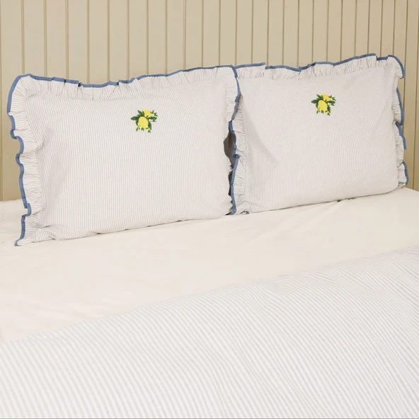 Soft Nila Çift Kişilik Nevresim Takımı - Mavi - 3