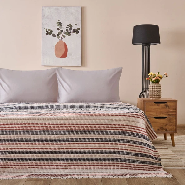 Soft Radiant Çift Kişilik Pike - Ekru / Lacivert - 200x230 cm ürün görseli 1