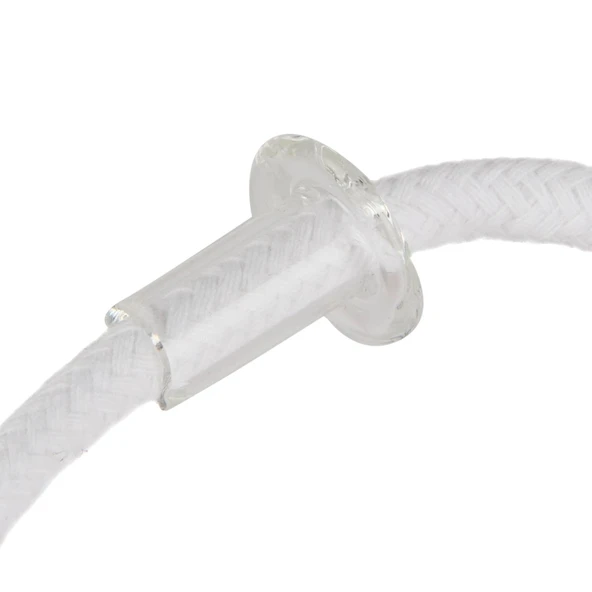 Cam 3'lü Kandil Fitili - Beyaz - 12 cm - 2