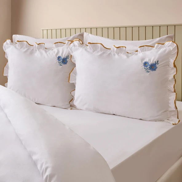 Soft Anthos Çift Kişilik Nevresim Takımı - Beyaz - 2