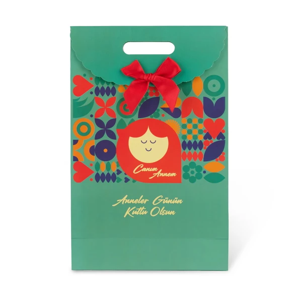 Deco Anneler Günü Desenli Fiyonk Çanta - Renkli - 38 cm ürün görseli