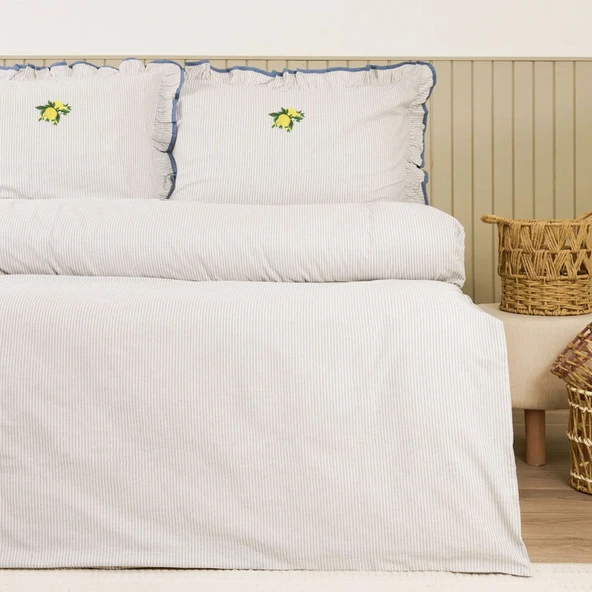 Soft Nila Çift Kişilik Nevresim Takımı - Mavi