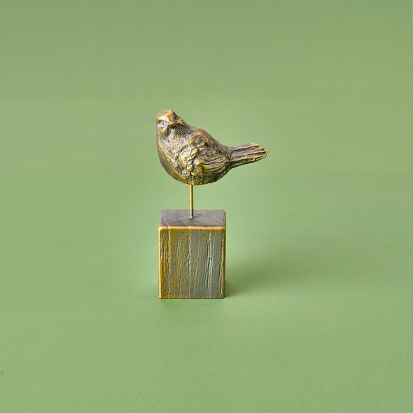 Deco Serçe Dekor - Füme / Altın - 11 cm - 2