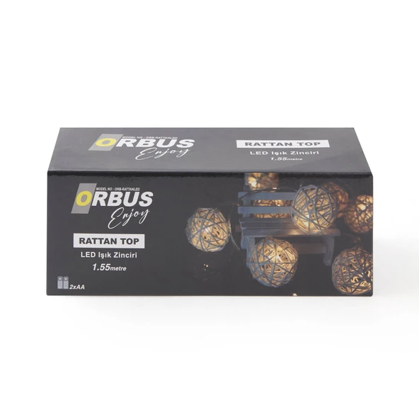 Rattan Top Led Işık Zinciri - Bej - 1,55 m - 2