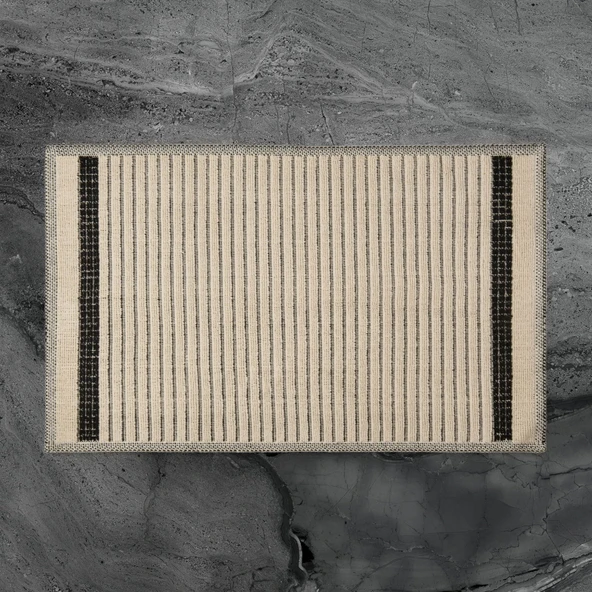 Soft Linya 2'li Banyo Paspası - Ekru - 60x100 cm + 50x60 cm - 2