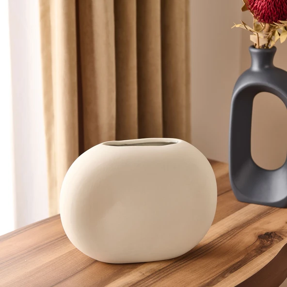 Home  Decor Sydney Vazo - Krem - 17 cm