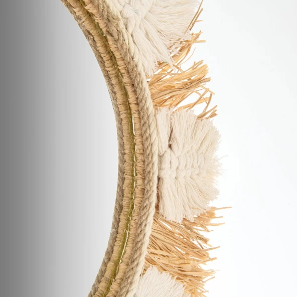 Deco Boho Ayna - Beyaz - 40 cm - 3